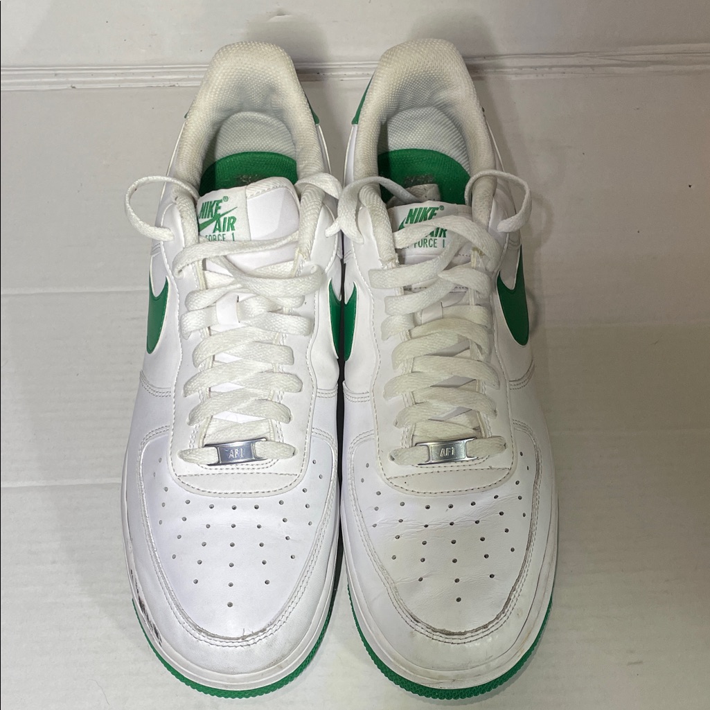 Nike Men's White And Green Air Sneakers New